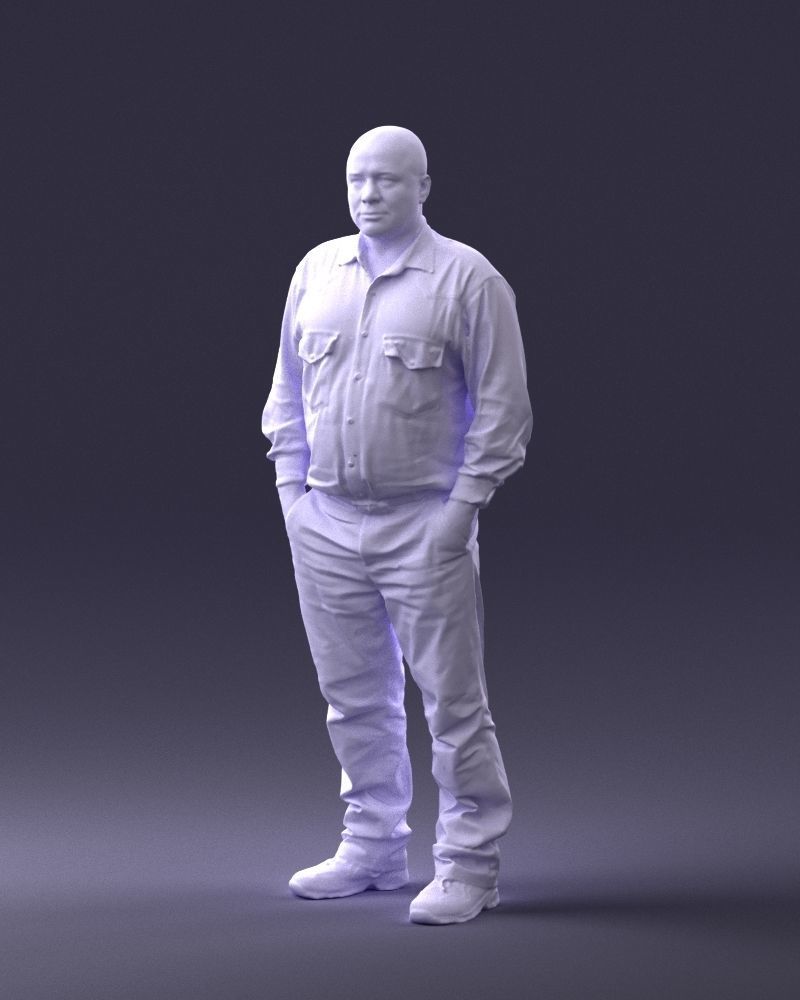Man in black clothes 0065 3D model_31