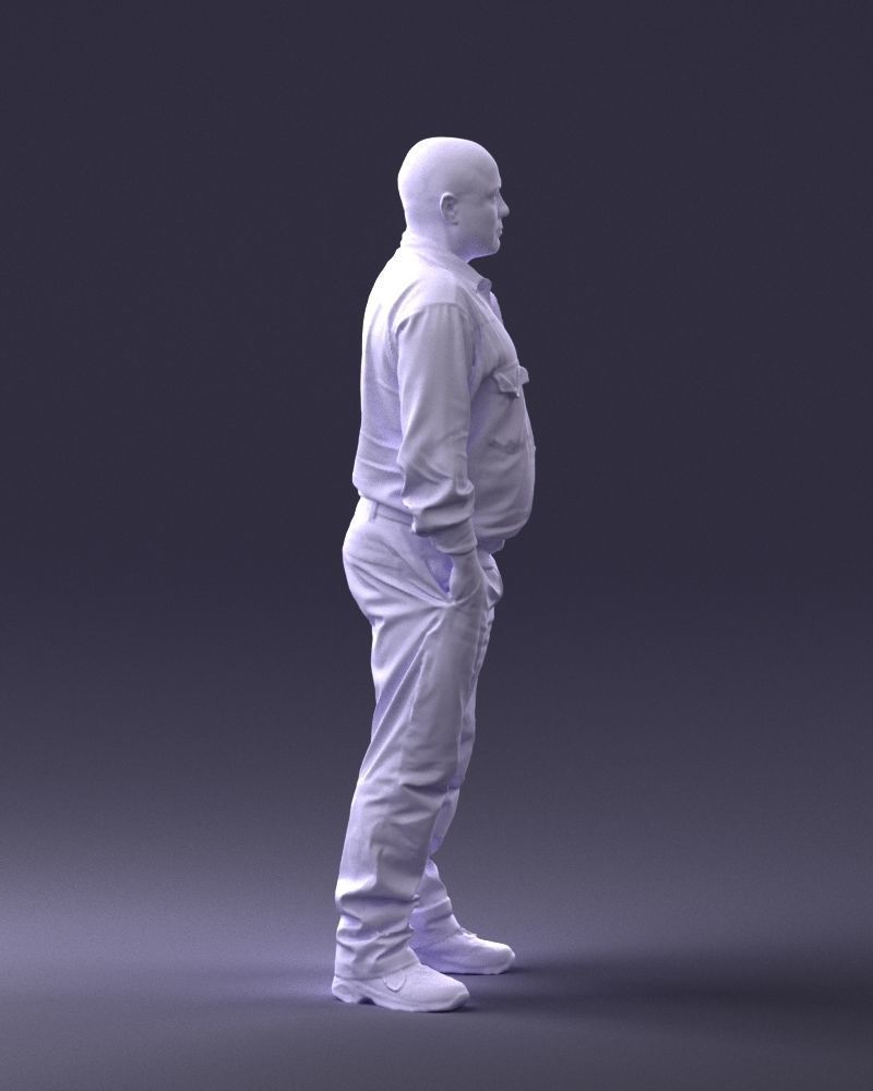 Man in black clothes 0065 3D model_13