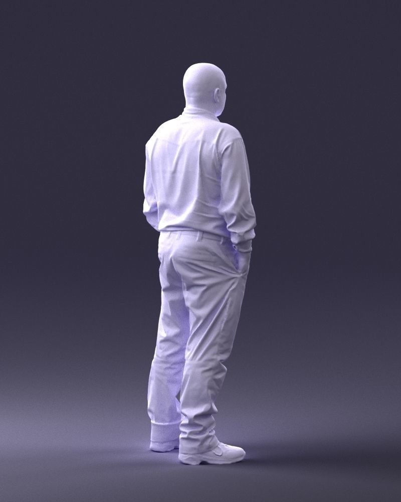 Man in black clothes 0065 3D model_16