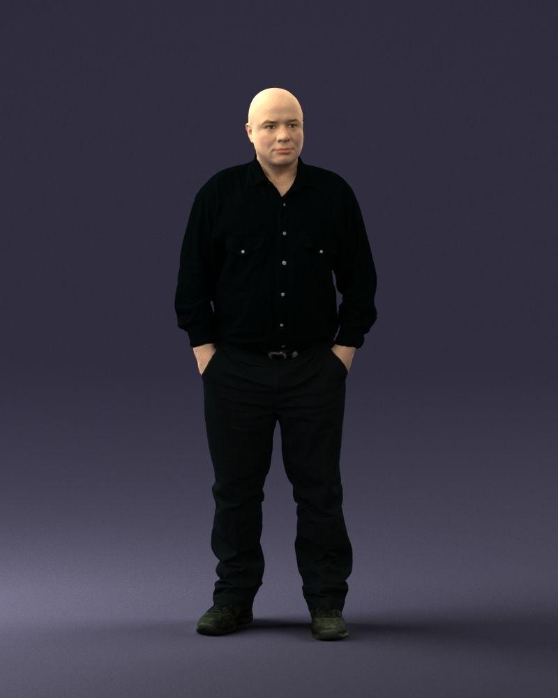 Man in black clothes 0065 3D model_3
