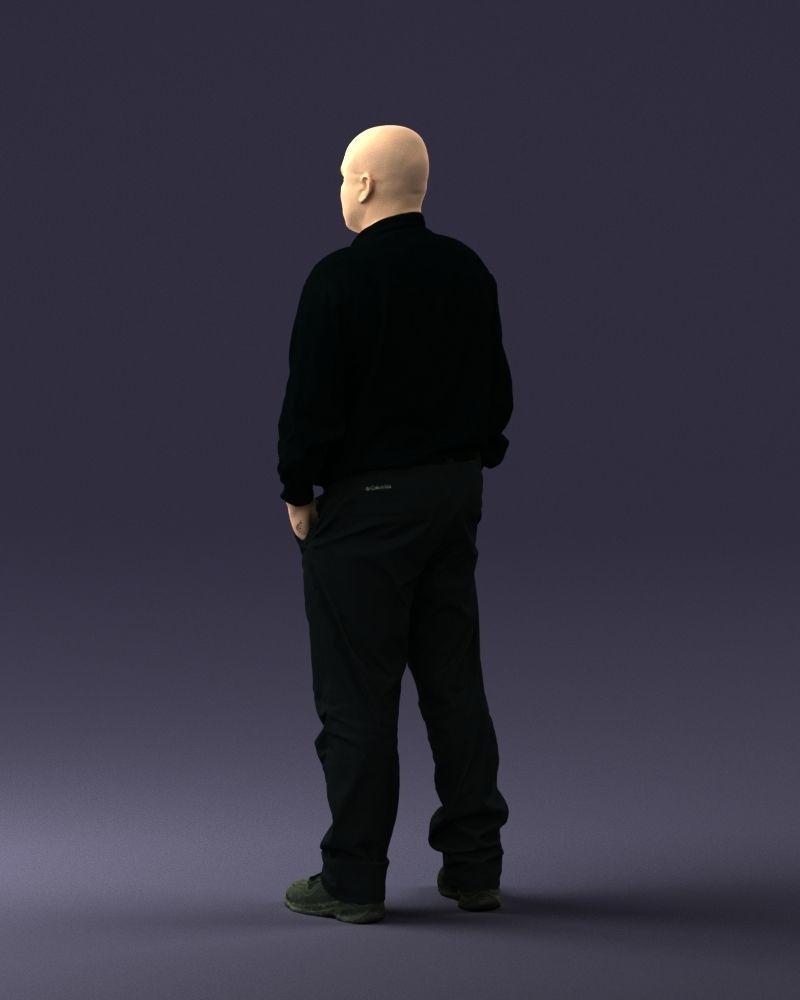 Man in black clothes 0065 3D model_21