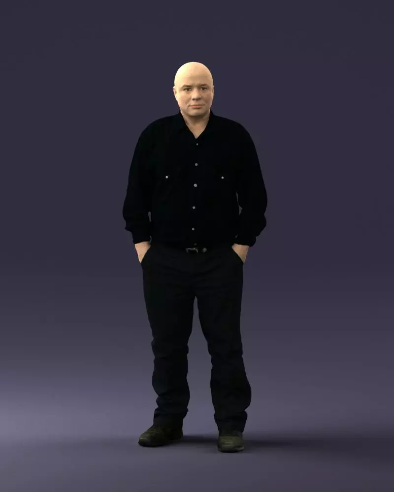 Man in black clothes 0065 3D model_0
