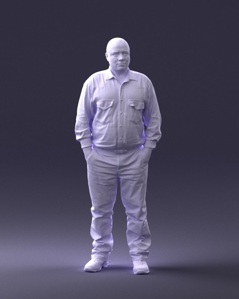 Man in black clothes 0065 3D model_4