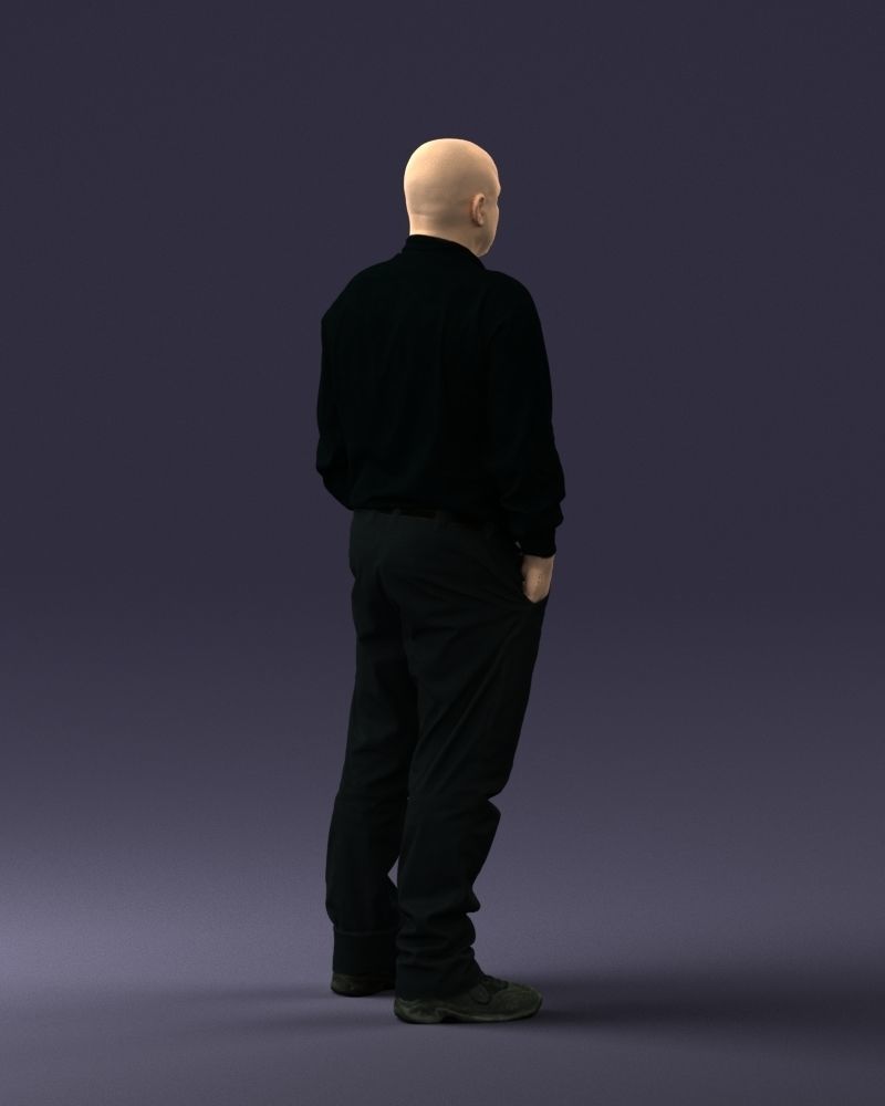 Man in black clothes 0065 3D model_15