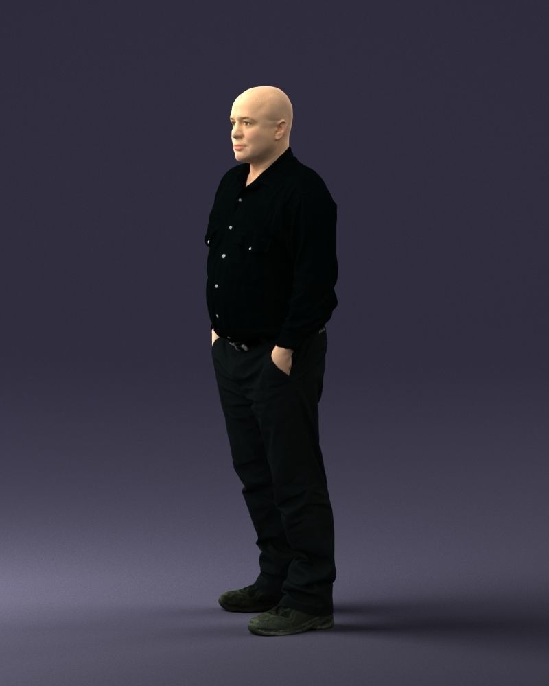 Man in black clothes 0065 3D model_27