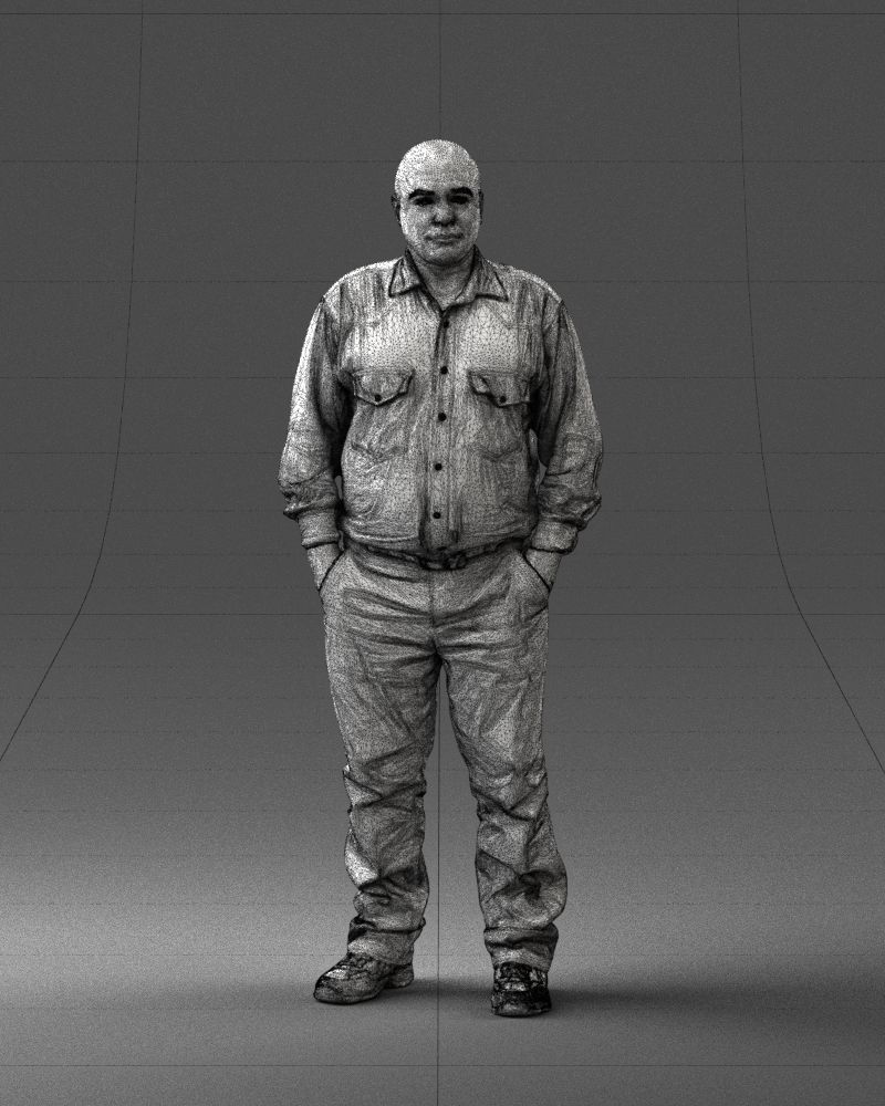 Man in black clothes 0065 3D model_38