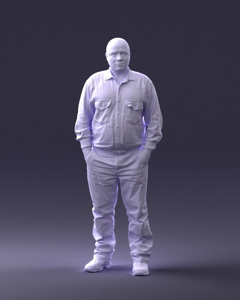 Man in black clothes 0065 3D model_1