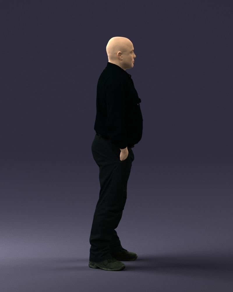 Man in black clothes 0065 3D model_12