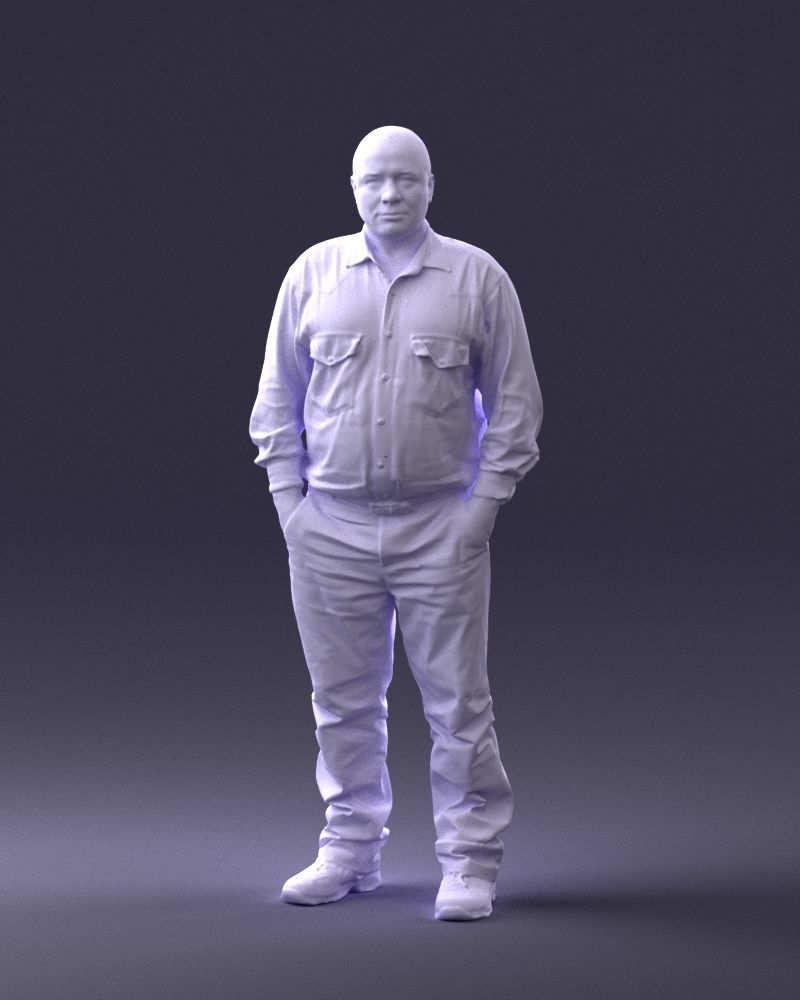 Man in black clothes 0065 3D model_34