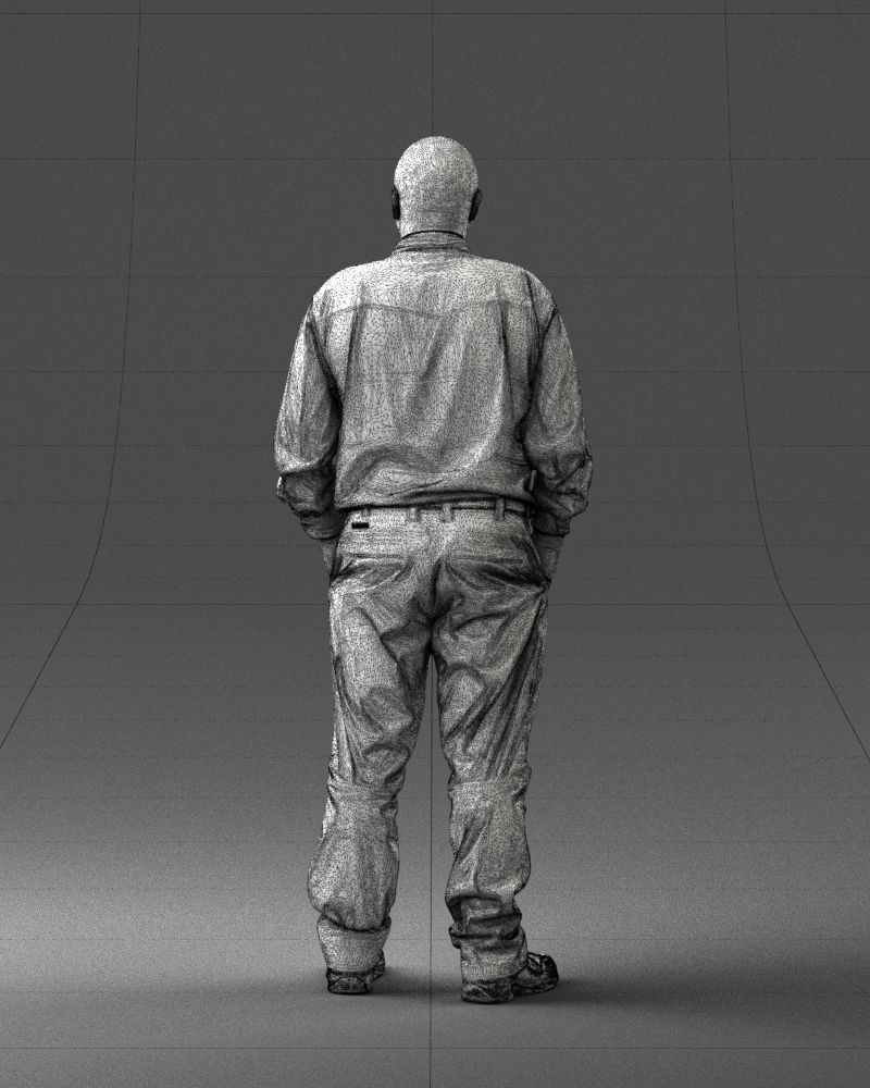 Man in black clothes 0065 3D model_20