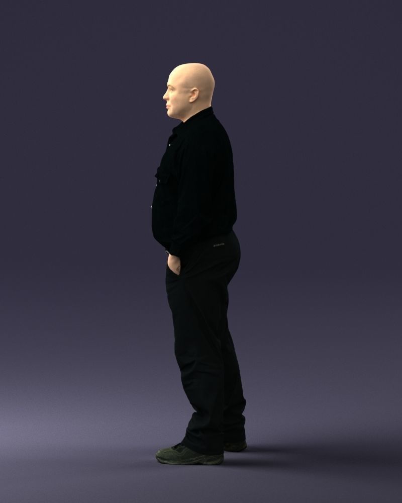Man in black clothes 0065 3D model_24