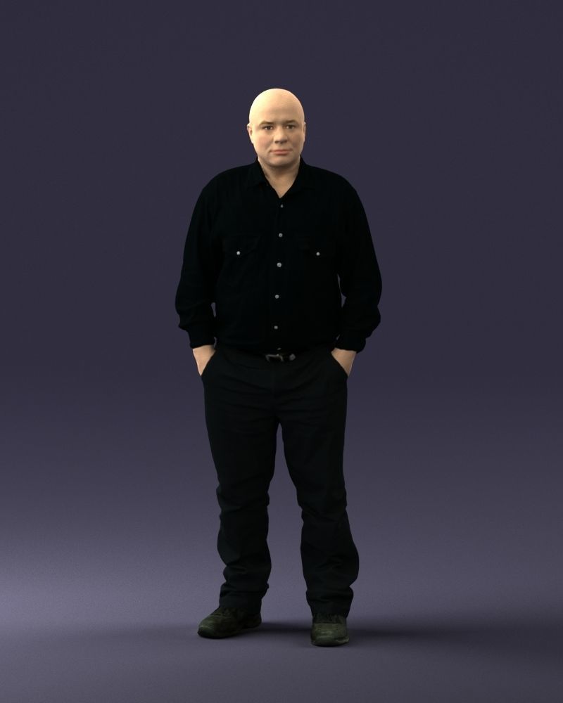 Man in black clothes 0065 3D model_36