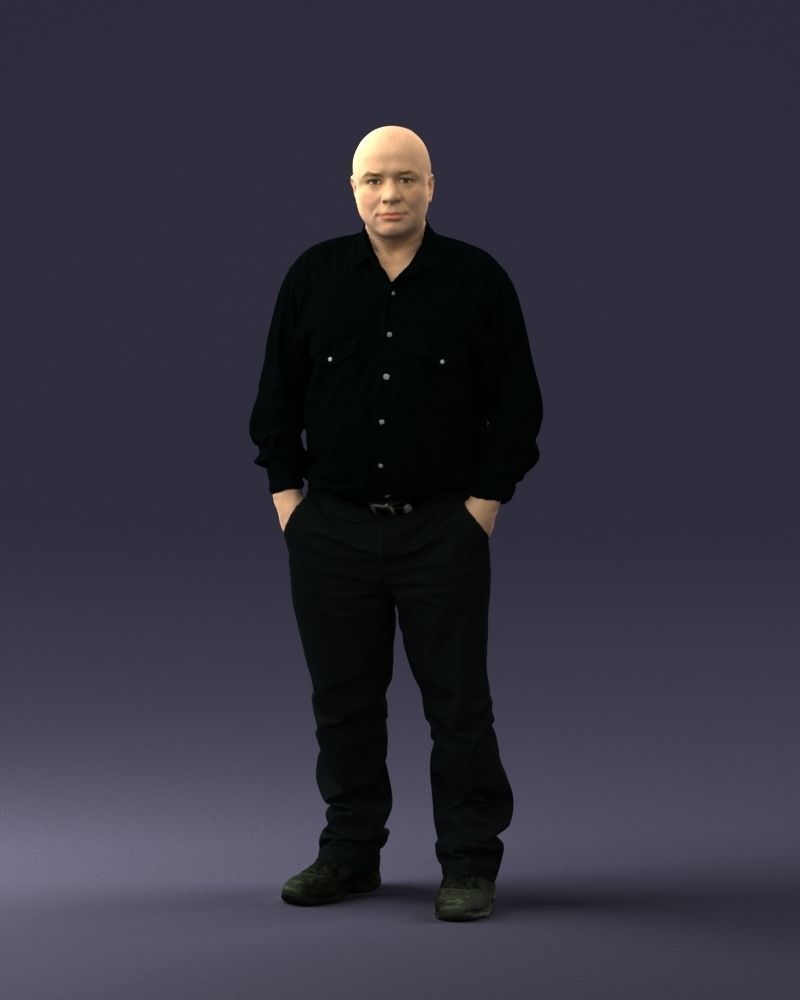 Man in black clothes 0065 3D model_33