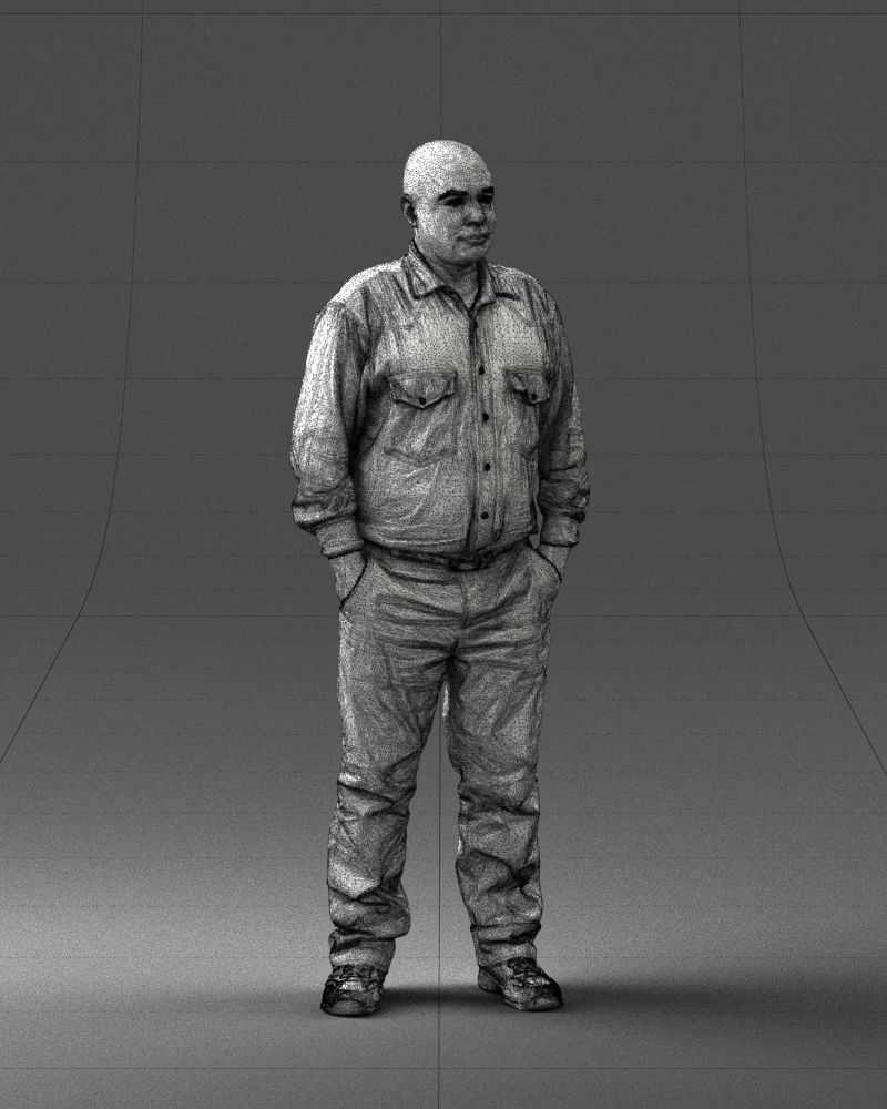 Man in black clothes 0065 3D model_8