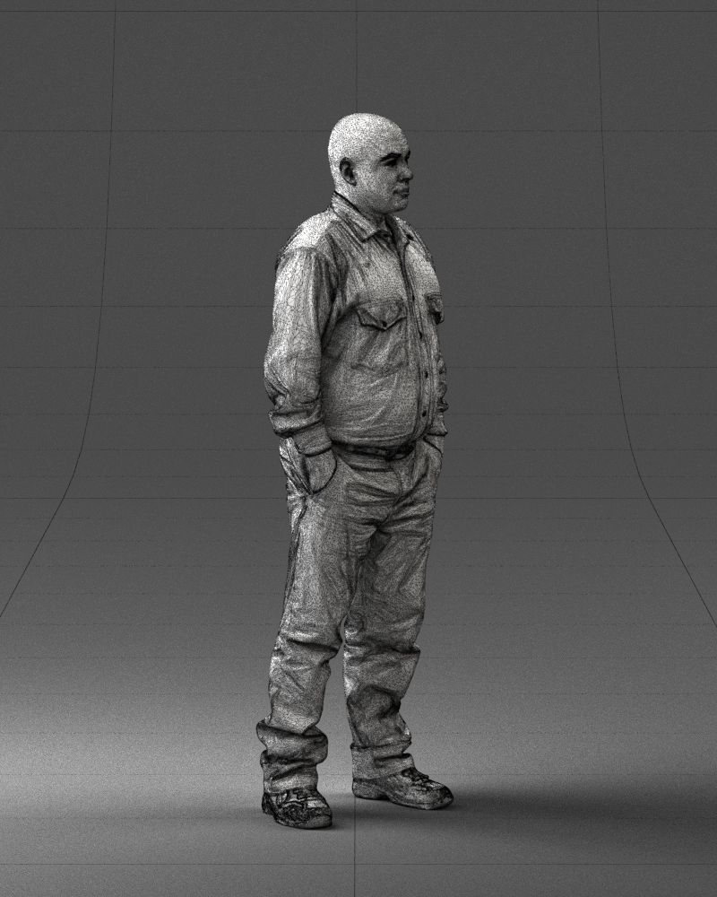 Man in black clothes 0065 3D model_11