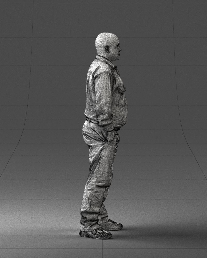 Man in black clothes 0065 3D model_14