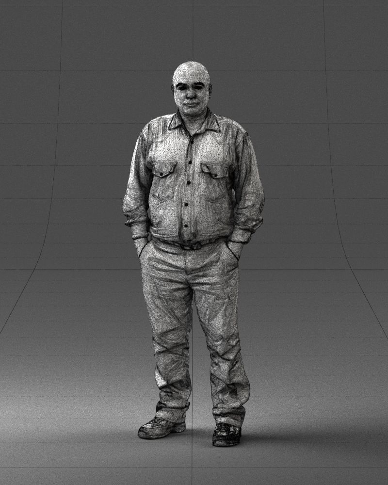 Man in black clothes 0065 3D model_35