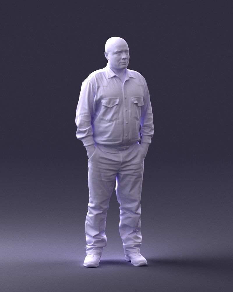 Man in black clothes 0065 3D model_7