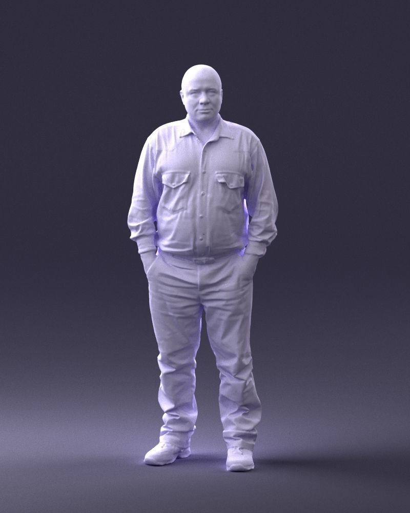 Man in black clothes 0065 3D model_37