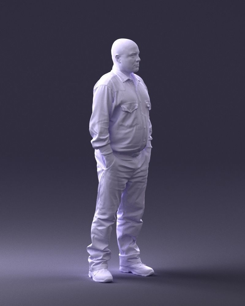 Man in black clothes 0065 3D model_10