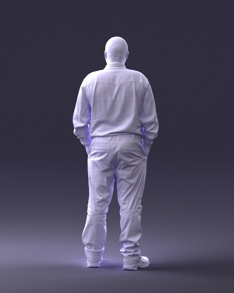 Man in black clothes 0065 3D model_19