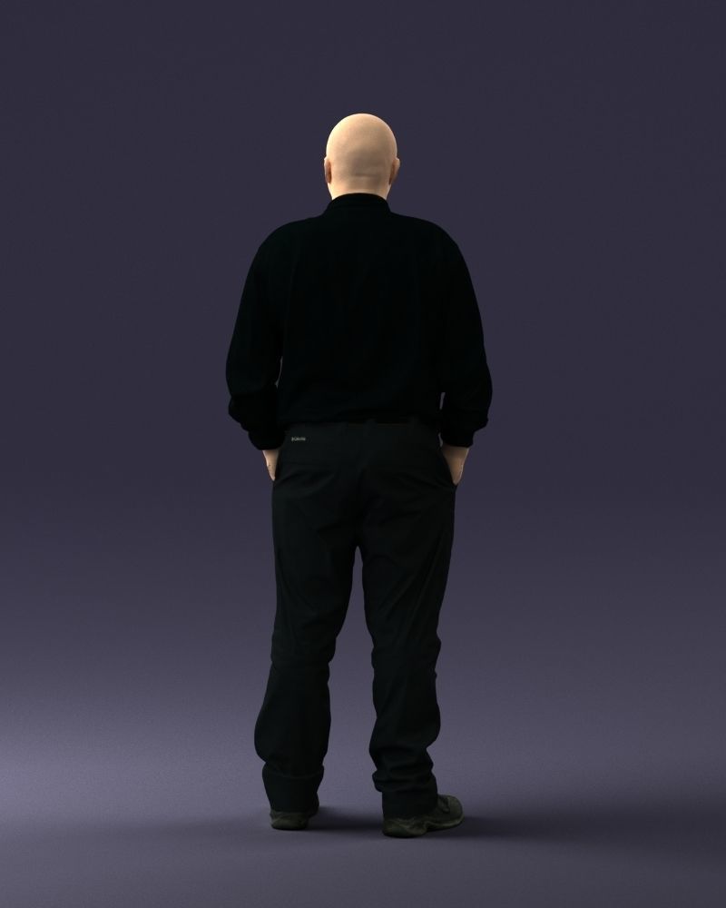 Man in black clothes 0065 3D model_18