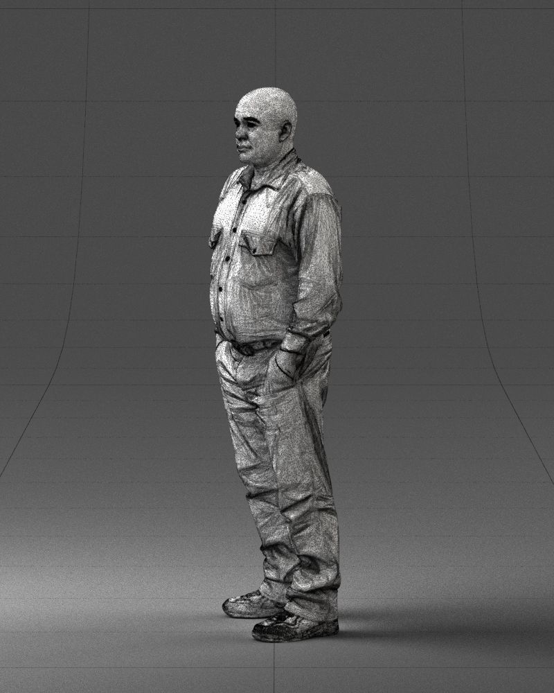 Man in black clothes 0065 3D model_29