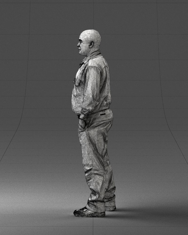 Man in black clothes 0065 3D model_26