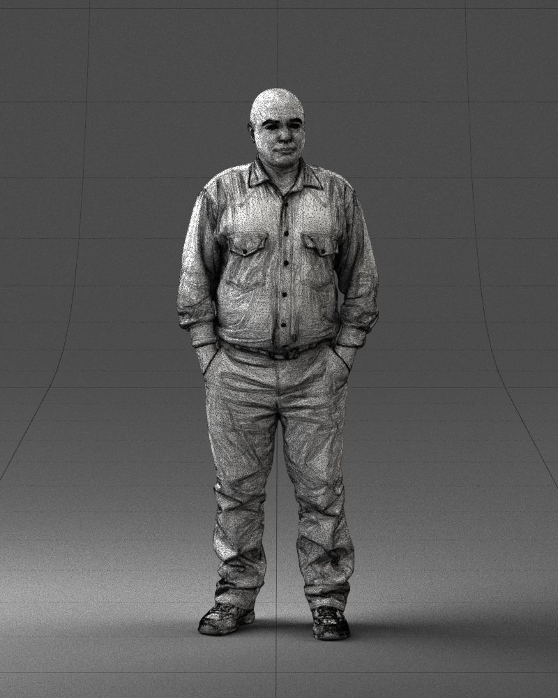 Man in black clothes 0065 3D model_5