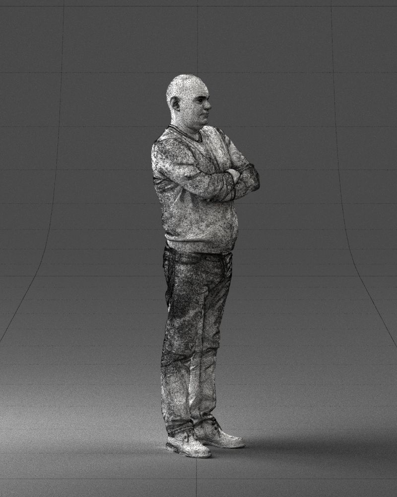 Pot bellied man in sweater 0386 3D Print Ready 3D print model_32