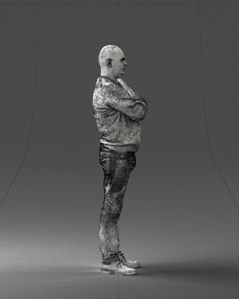 Pot bellied man in sweater 0386 3D Print Ready 3D print model_29