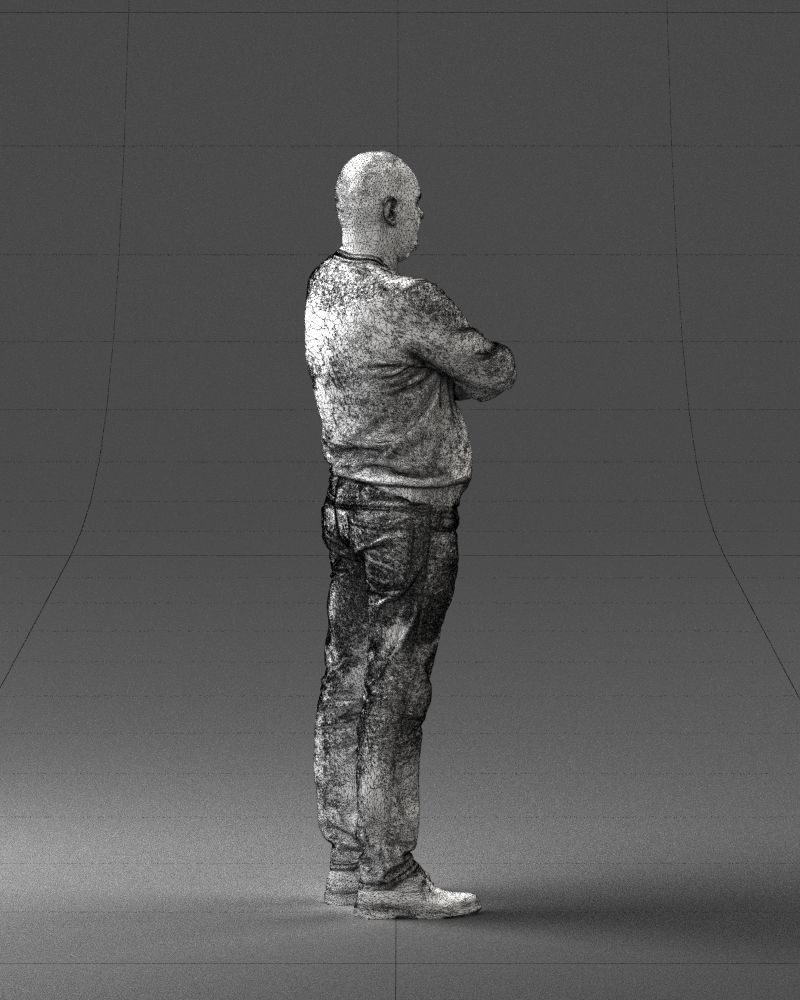 Pot bellied man in sweater 0386 3D Print Ready 3D print model_26