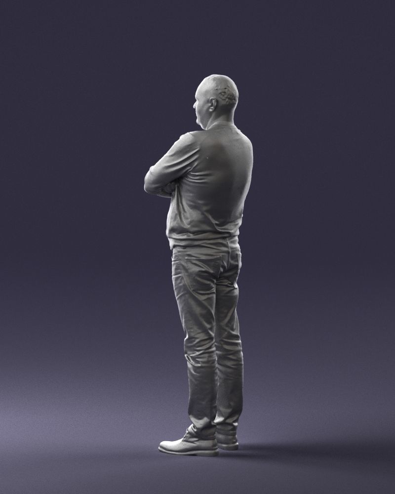 Pot bellied man in sweater 0386 3D Print Ready 3D print model_13