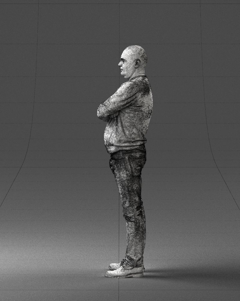Pot bellied man in sweater 0386 3D Print Ready 3D print model_11