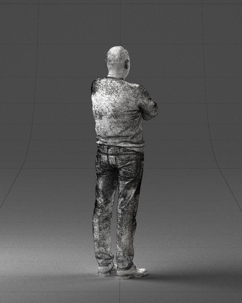 Pot bellied man in sweater 0386 3D Print Ready 3D print model_23