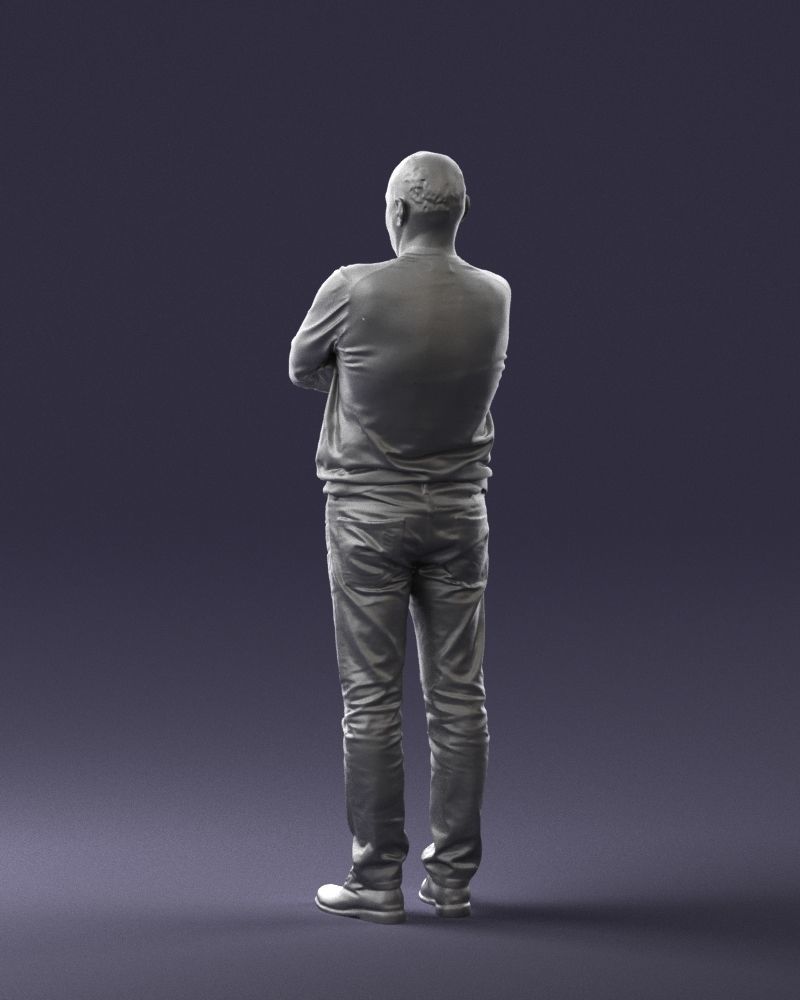Pot bellied man in sweater 0386 3D Print Ready 3D print model_16