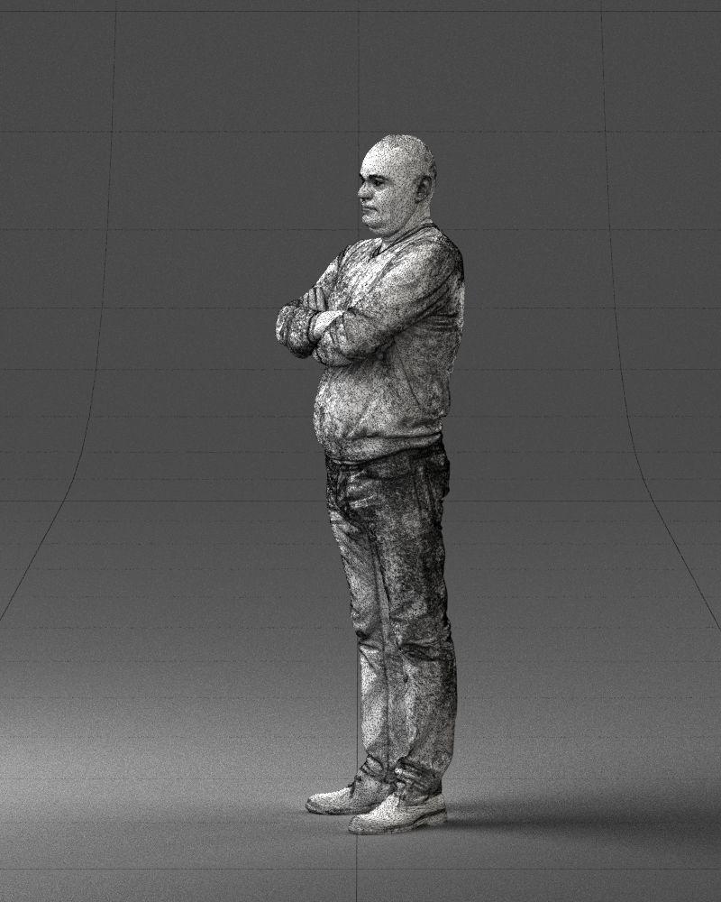 Pot bellied man in sweater 0386 3D Print Ready 3D print model_8