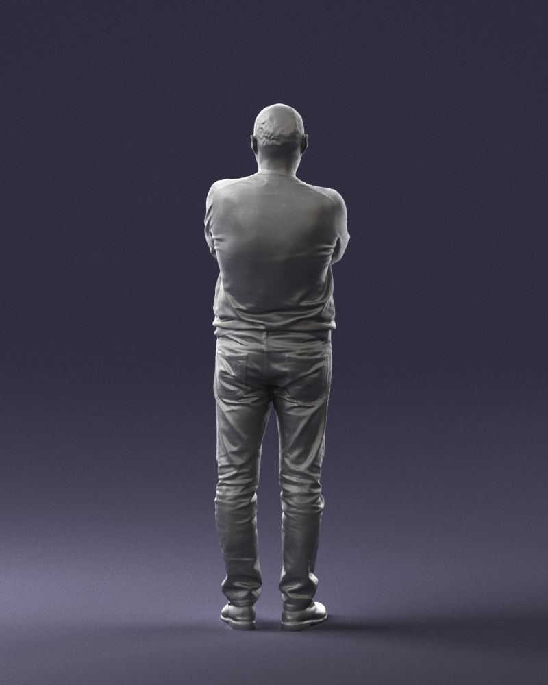 Pot bellied man in sweater 0386 3D Print Ready 3D print model_19