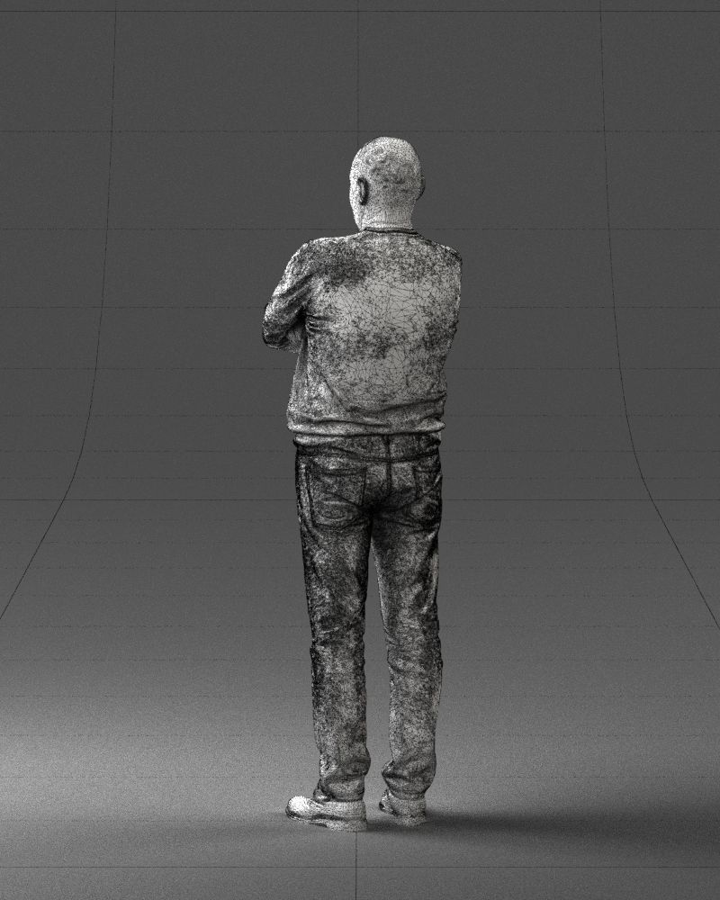 Pot bellied man in sweater 0386 3D Print Ready 3D print model_17