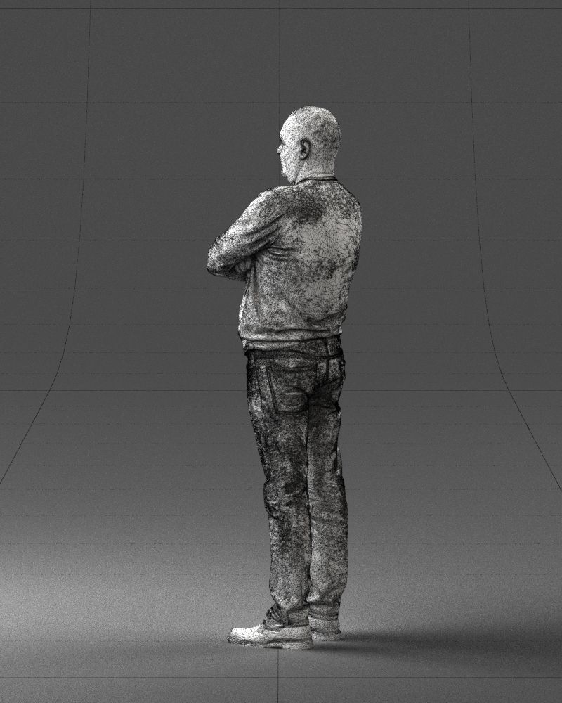 Pot bellied man in sweater 0386 3D Print Ready 3D print model_14