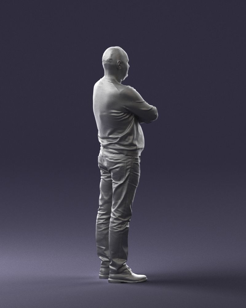 Pot bellied man in sweater 0386 3D Print Ready 3D print model_25