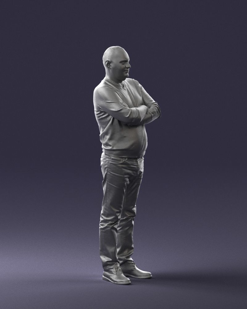 Pot bellied man in sweater 0386 3D Print Ready 3D print model_31
