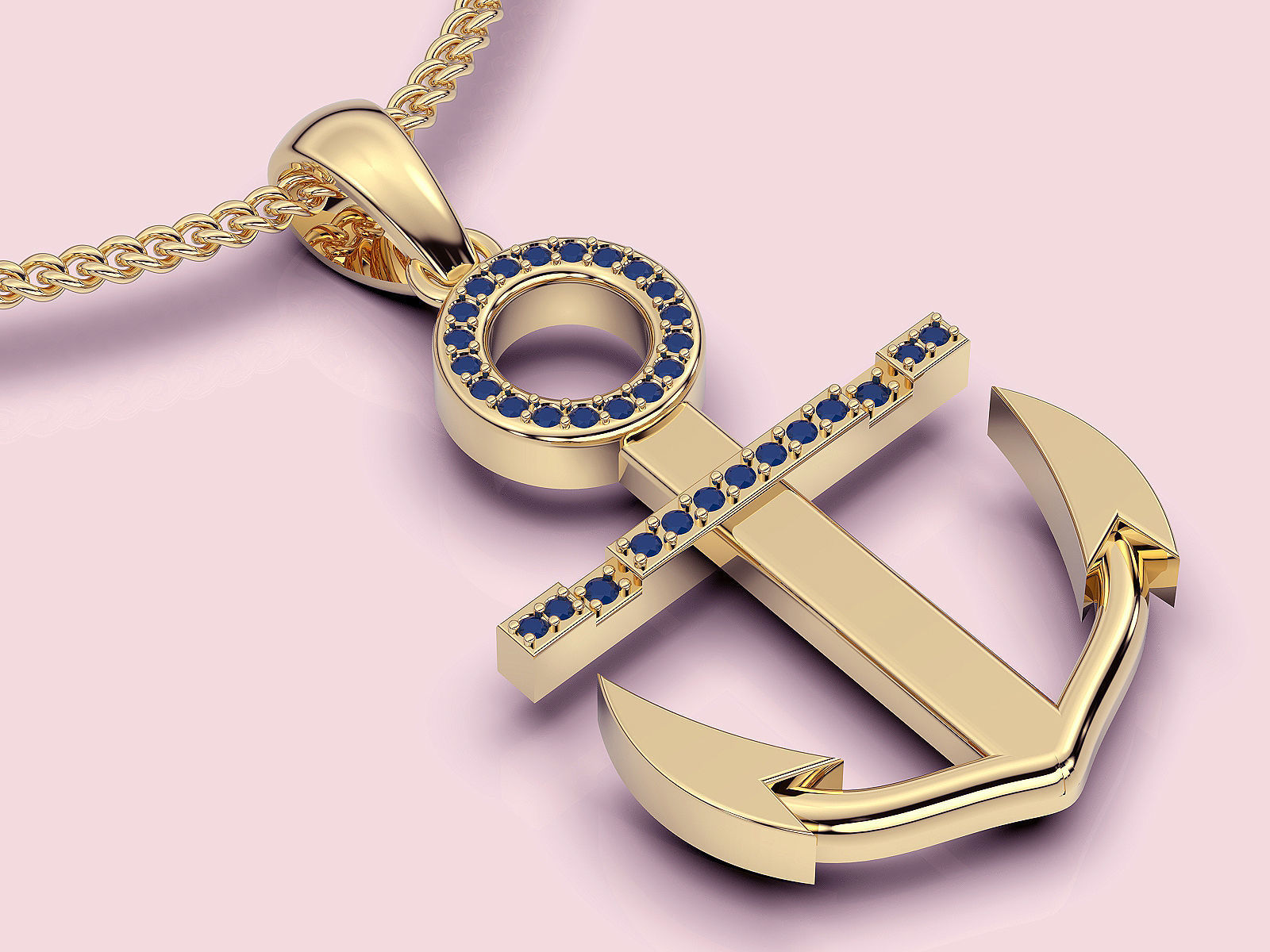 Anchor pendant  jewelry  3D printable model 3D print model_1