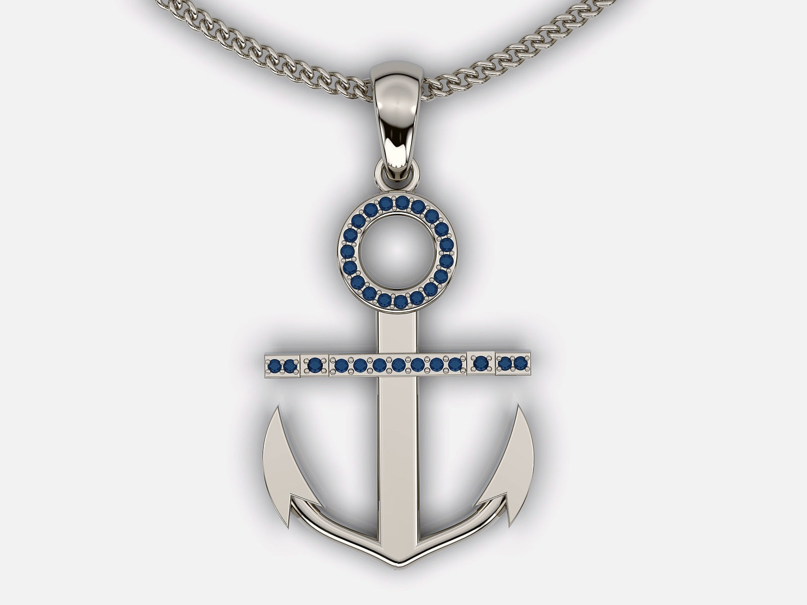 Anchor pendant  jewelry  3D printable model 3D print model_2