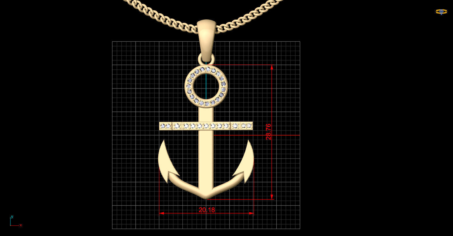 Anchor pendant  jewelry  3D printable model 3D print model_6