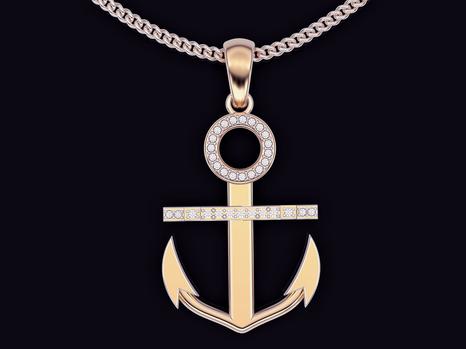 Anchor pendant  jewelry  3D printable model 3D print model_4