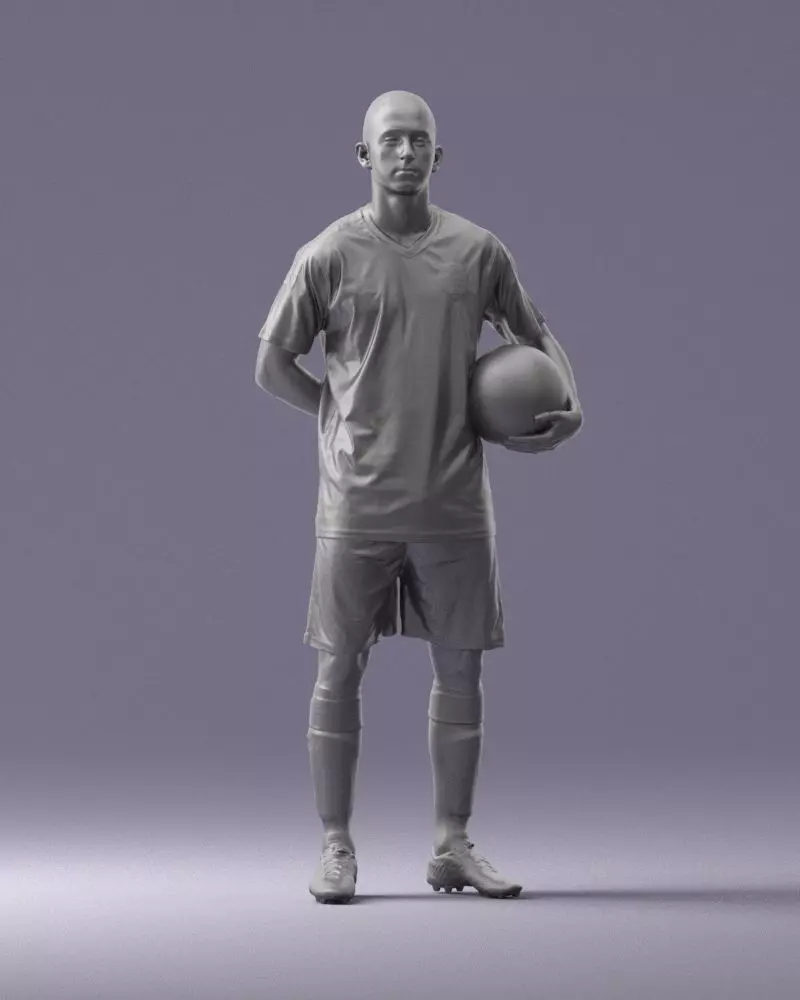 000314 Male Soccer Player with Ball 1114 3dp 3D print model_0