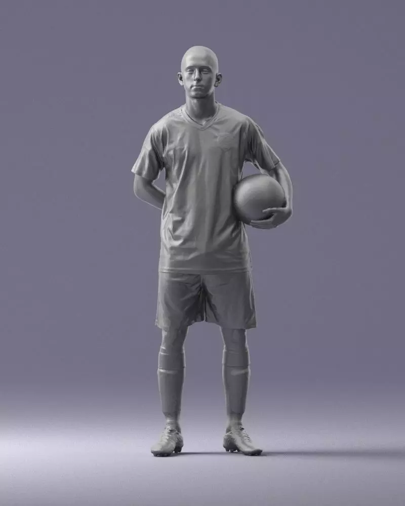 000314 Male Soccer Player with Ball 1114 3dp 3D print model_11