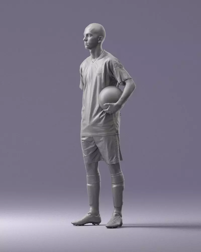 000314 Male Soccer Player with Ball 1114 3dp 3D print model_9
