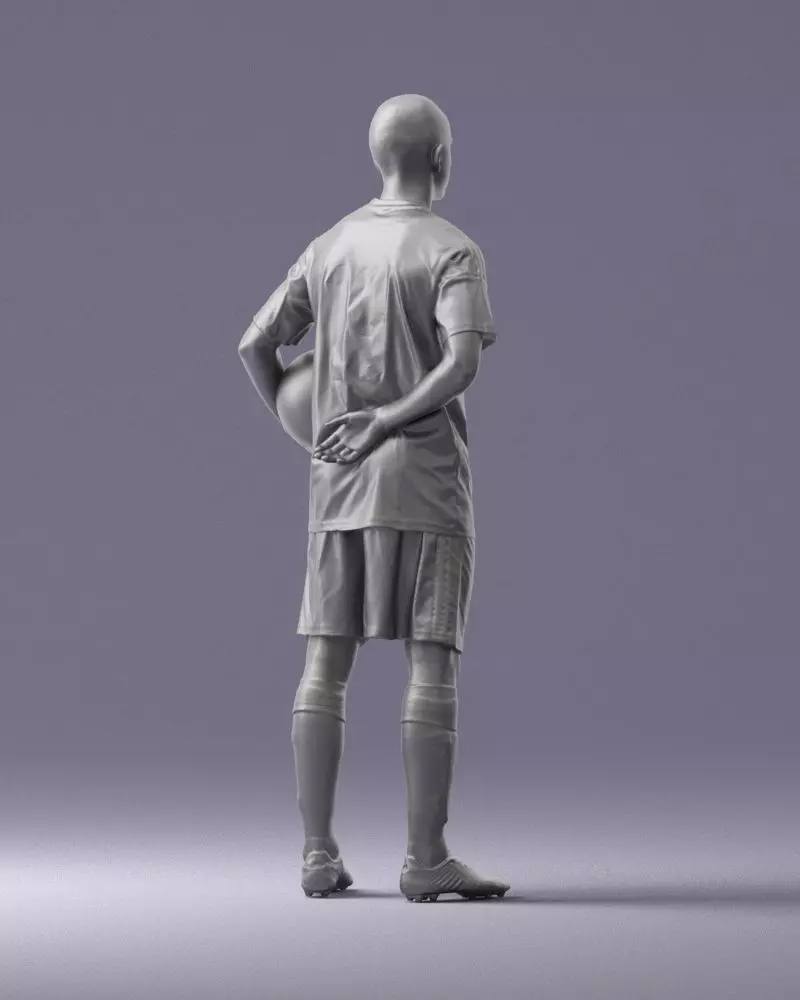 000314 Male Soccer Player with Ball 1114 3dp 3D print model_5